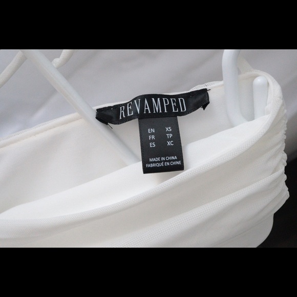 COPY - WHITE SEMI MESH VNECK BLOUSE - Picture 3 of 4